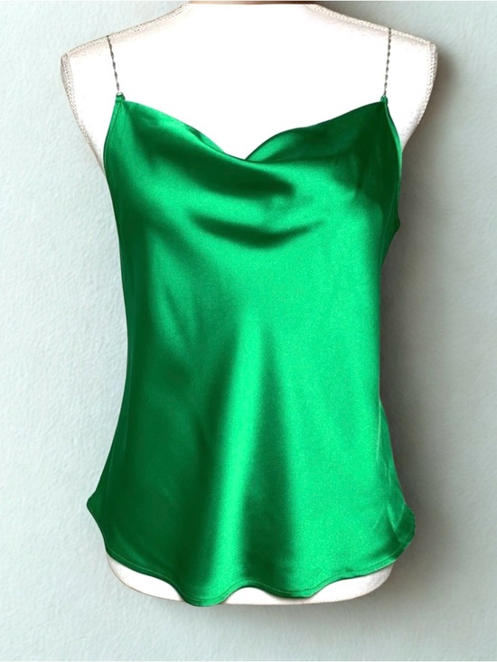 Nicole Miller Tops - Nicole Miller Emerald‎ Green Satin Camisole Women Small NWT